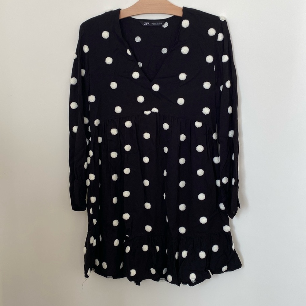 Zara Black and White Polka Dot Dress